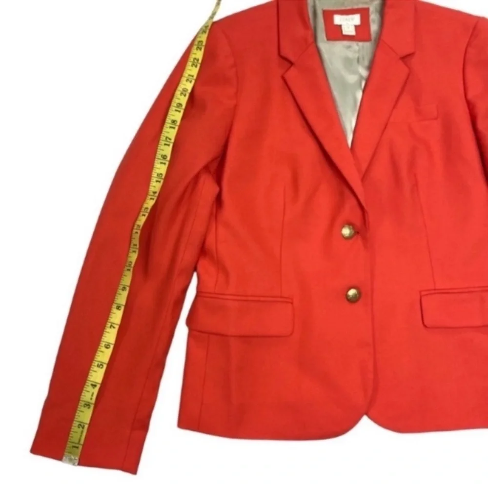J.Crew Original Schoolboy Blazer Classic Jacket in Orange Style 92480 Size 12